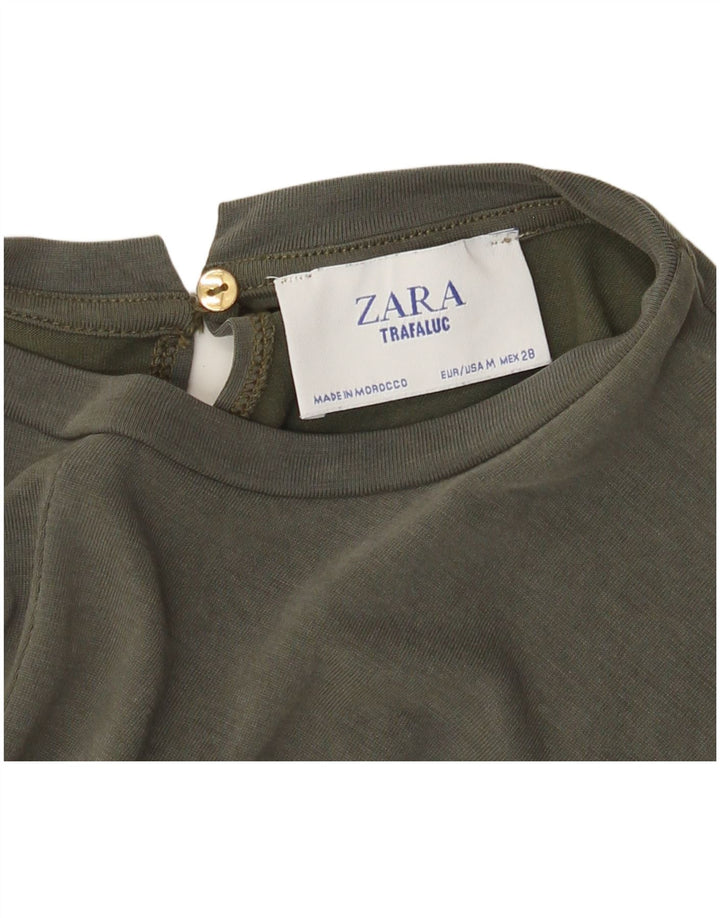 Macacão feminino Zara Trafaluc sem mangas Reino Unido 14 médio cáqui