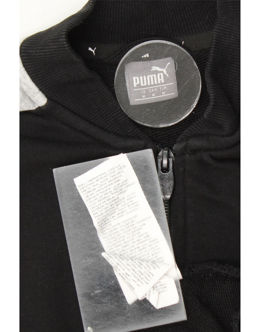 Puma Womens Graphic Tracksuit Top Jacket UK 14 Medium Black Colourblock