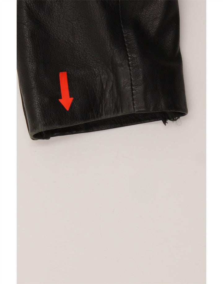 Jaqueta blazer de couro vintage feminina com 3 botões IT 48 XL couro preto