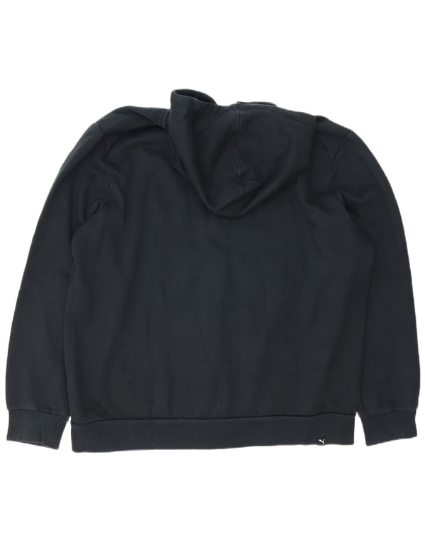 Suéter masculino Puma com capuz e zíper gráfico 2XL algodão preto
