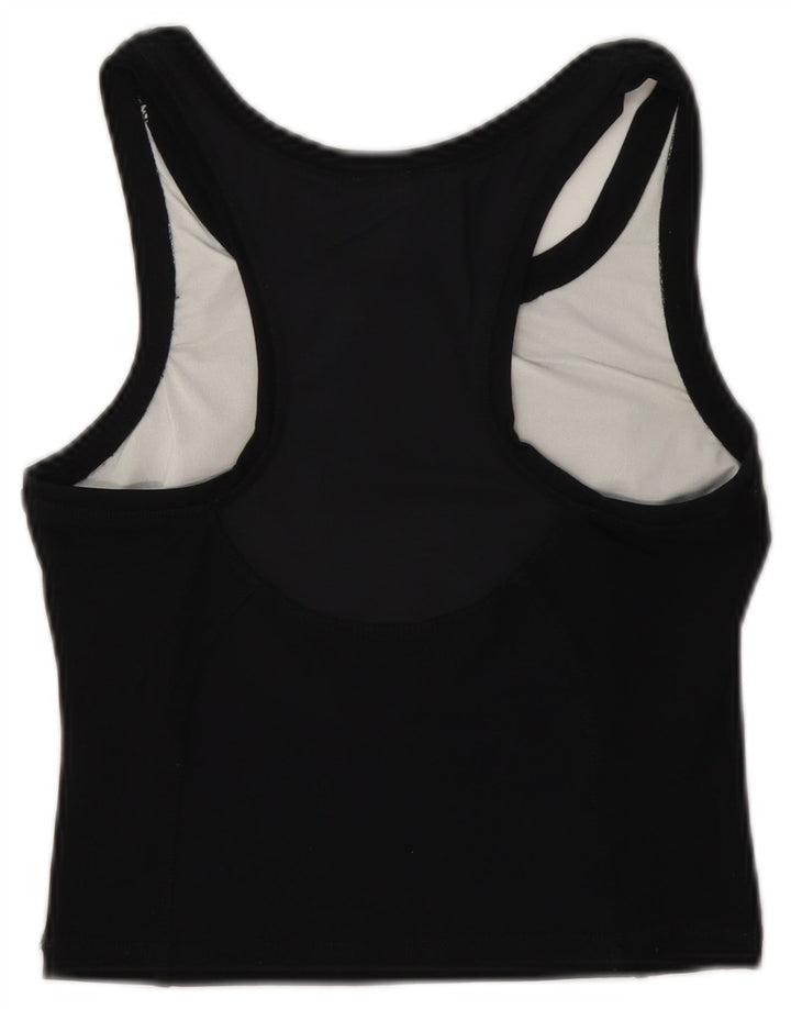 Adidas Womens Crop Vest Top UK 10 Pequeno Preto Poliamida