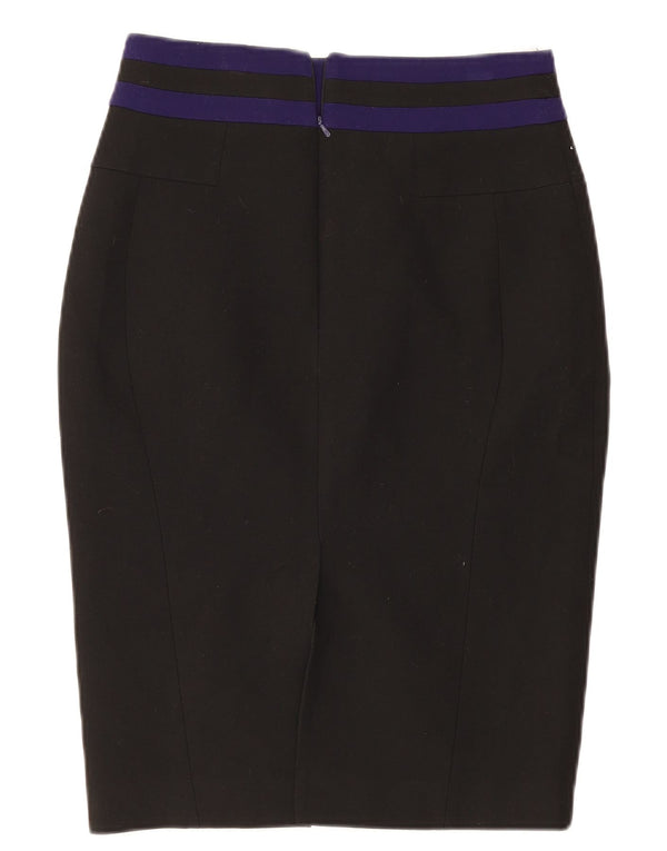 Saia lápis feminina Karen Millen Reino Unido 12 médio W28 preto colorblock