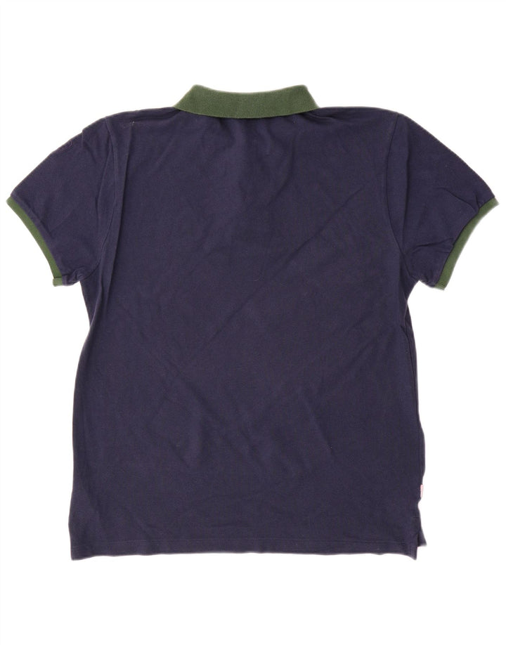 Camisa pólo masculina Blauer grande algodão colorblock azul marinho