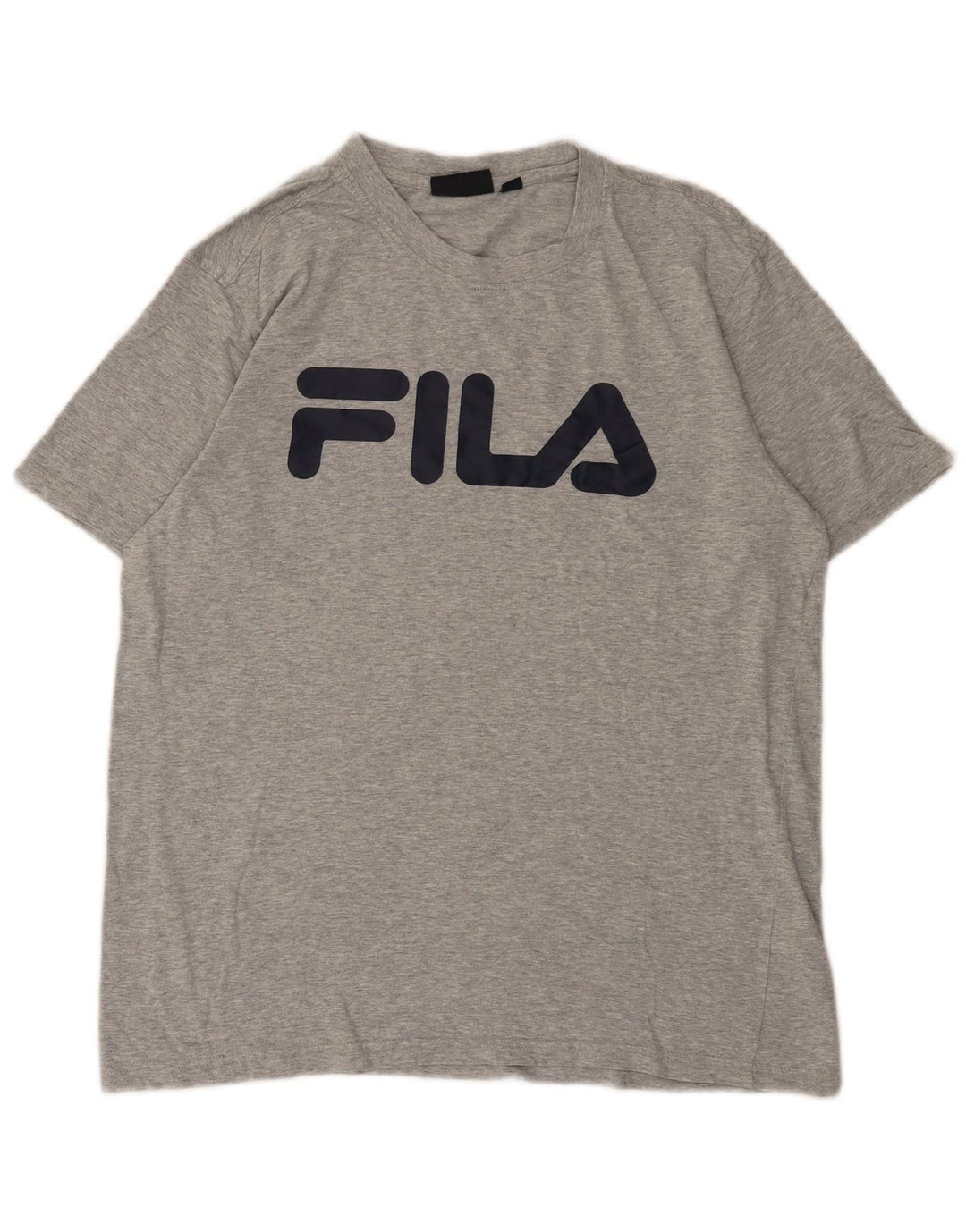 Fila Camiseta masculina gráfica Top algodão manchado cinza médio