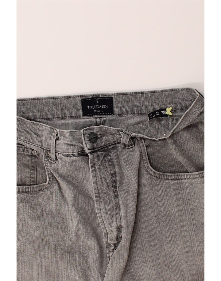 TRUSSARDI Mens Straight Jeans W34 L29 Grey Vintage Trussardi and Second-Hand Trussardi from Messina Hembry 