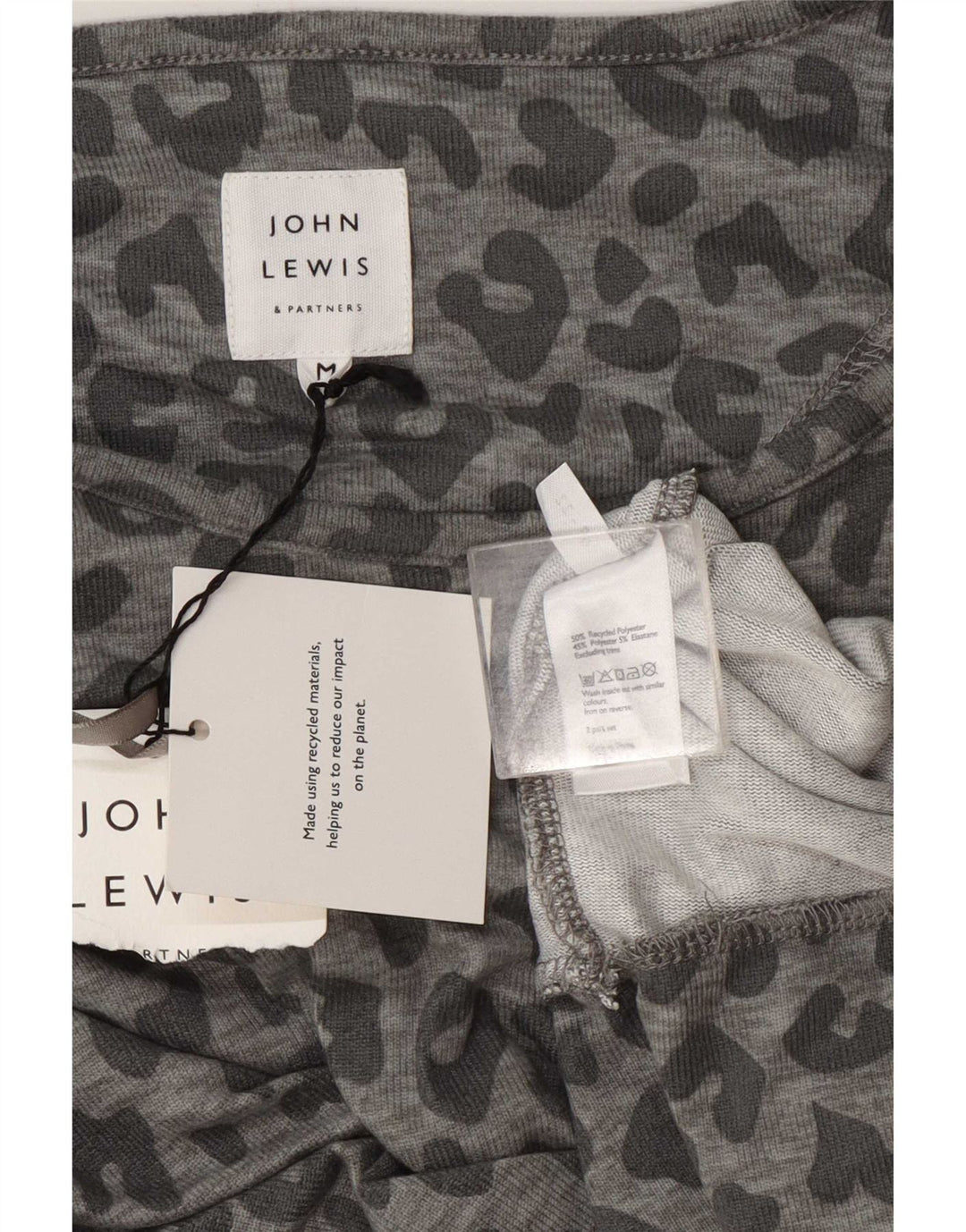 Suéter feminino John Lewis Reino Unido 14 cinza médio com estampa animal