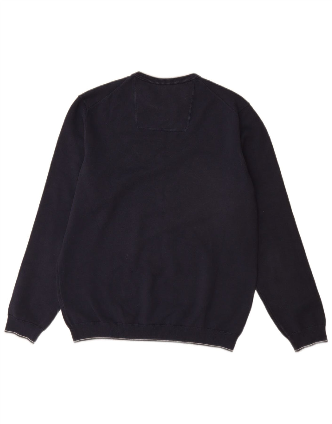 Suéter masculino HUGO BOSS com gola redonda, grande algodão azul marinho