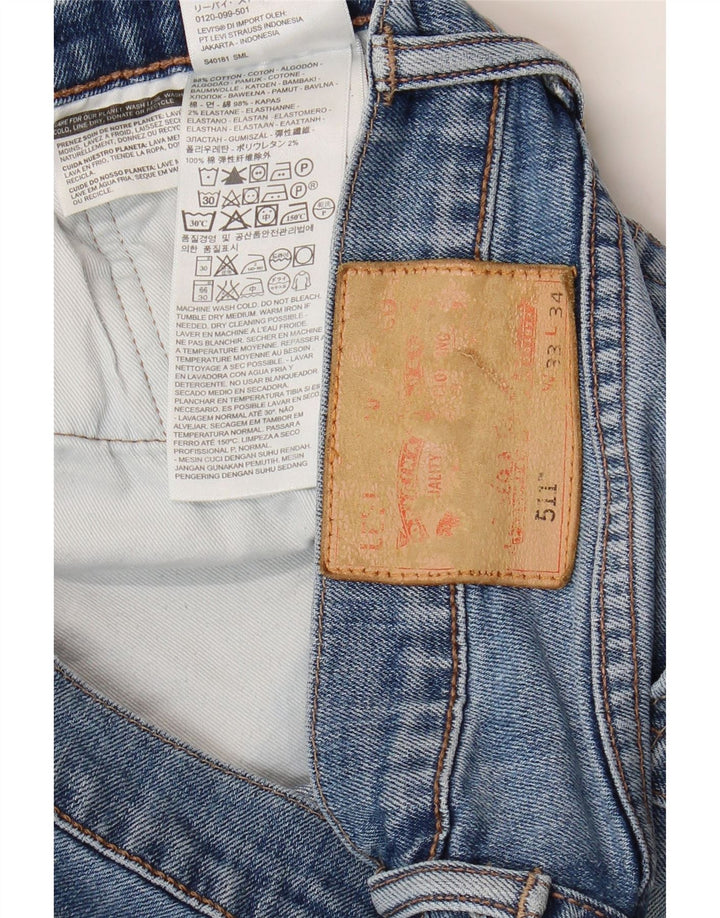 Shorts jeans masculino 511 Levi's W33 grande algodão azul