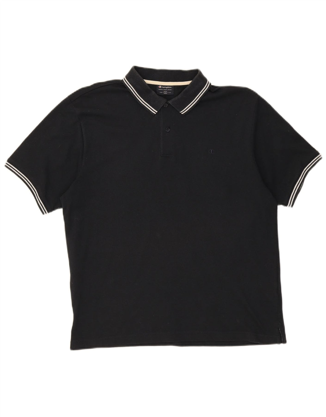 Camisa polo masculina CHAMPION grande algodão preto