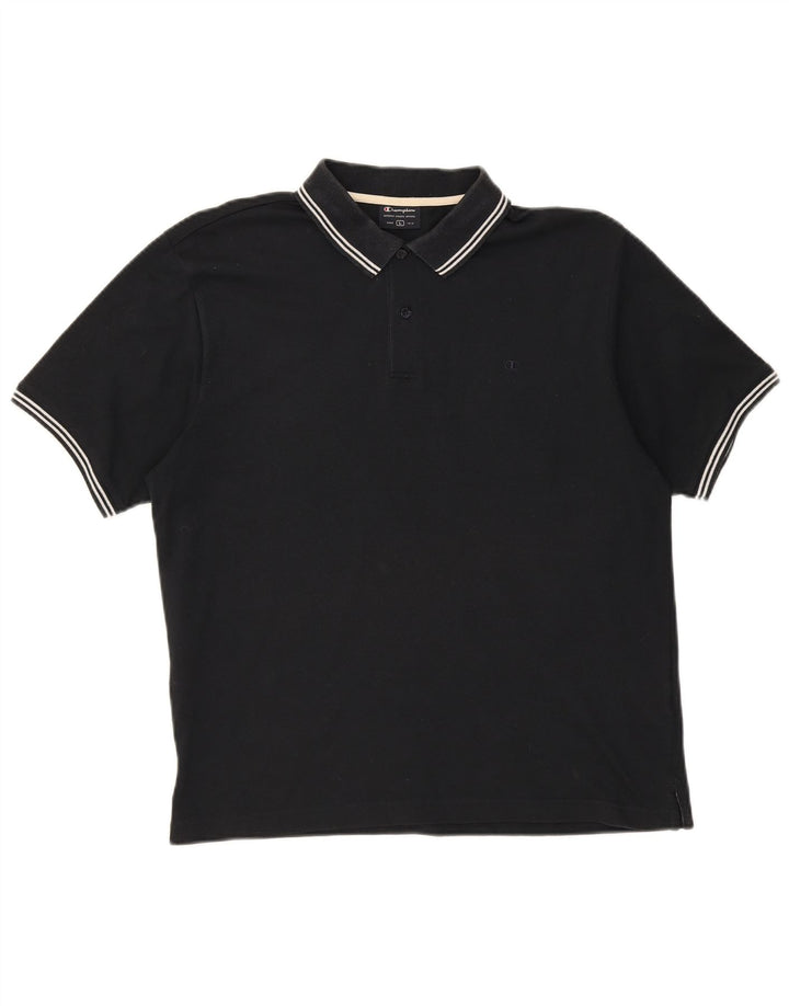 Camisa polo masculina CHAMPION grande algodão preto