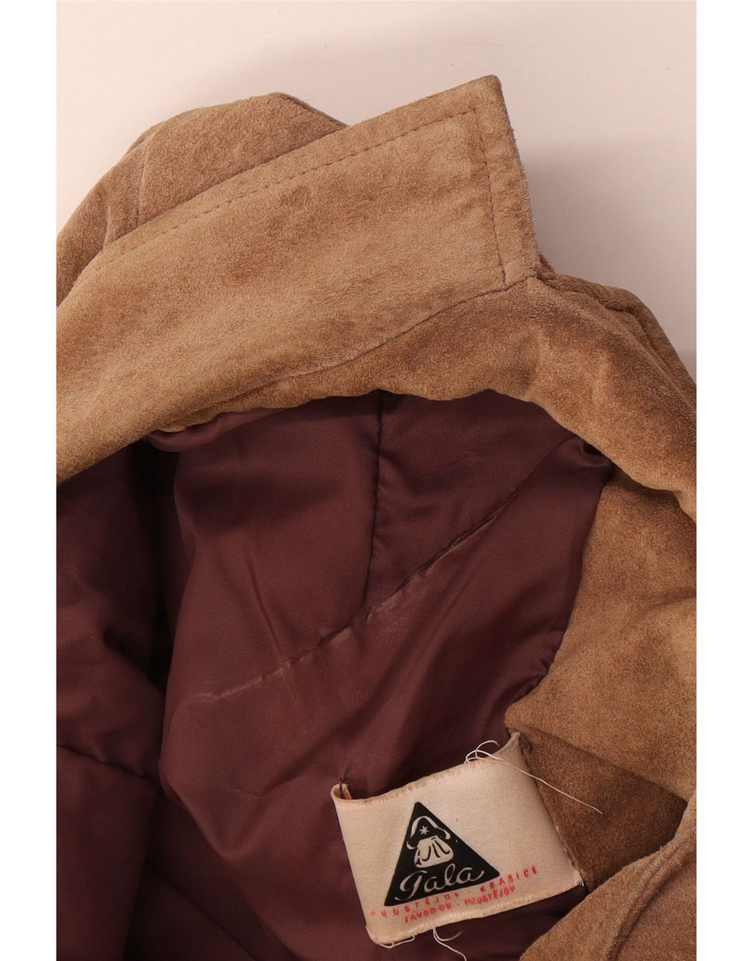 Jaqueta blazer feminina vintage de camurça com 3 botões Reino Unido 16 grande bege