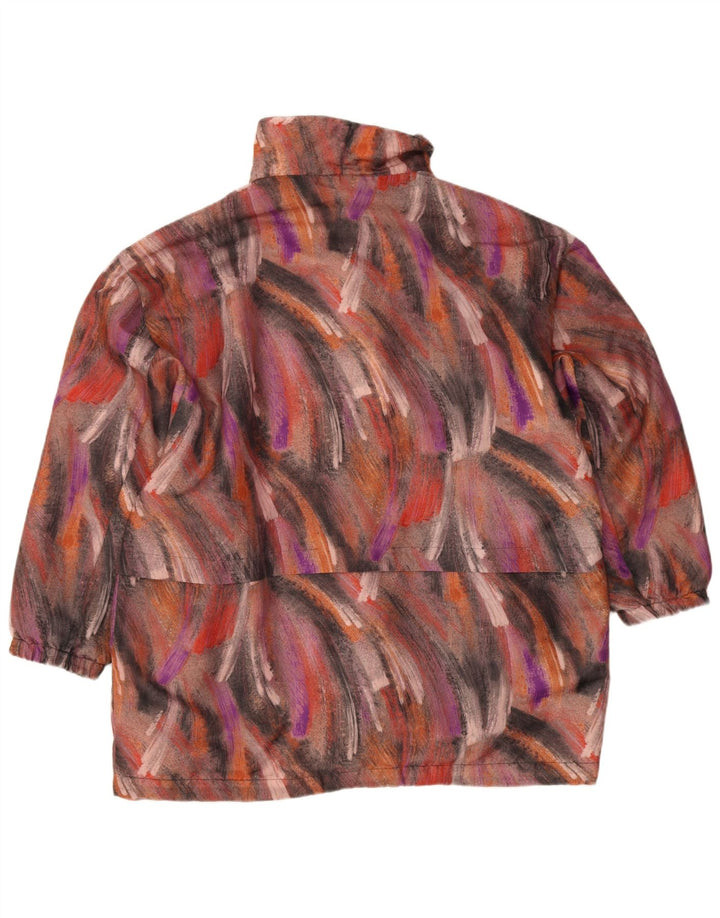 Casaco corta-vento feminino vintage com padrão abstrato EU 46 XL multicolorido