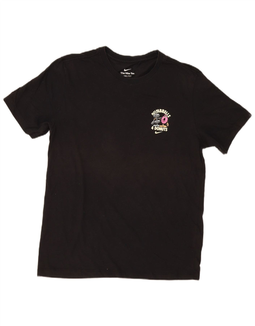Camiseta Nike masculina Dumbbells Donuts Graphic Top Médio Algodão Preto