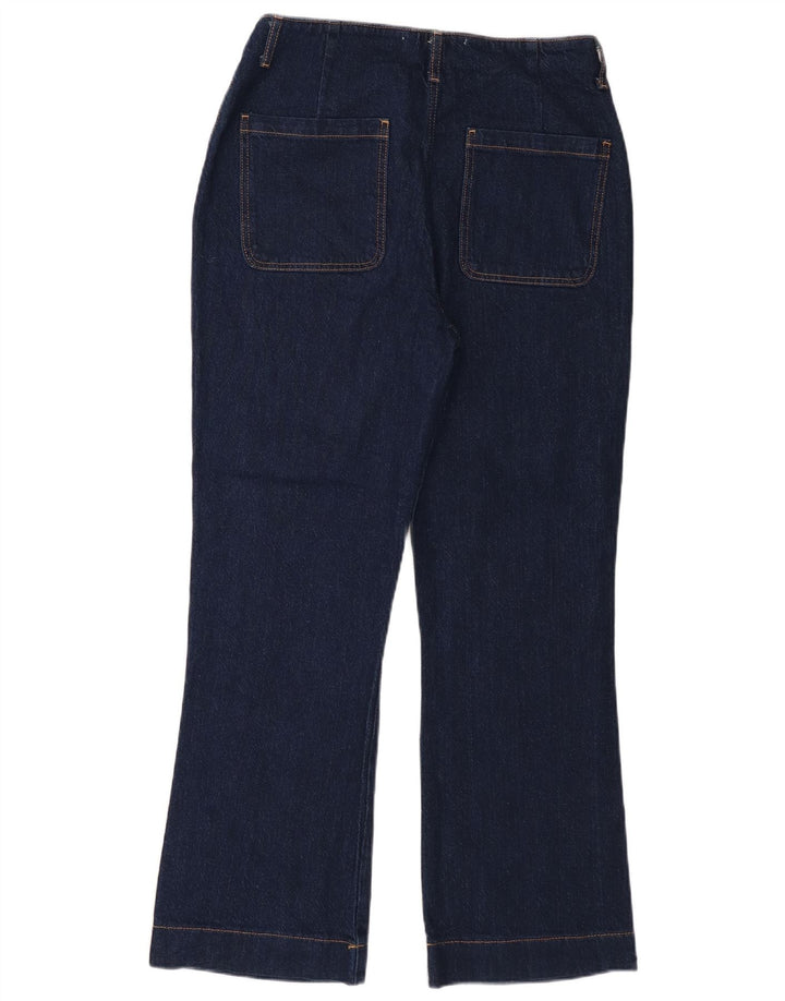 Calça jeans feminina Zara Bootcut EU 42 grande W32 L27 algodão azul marinho