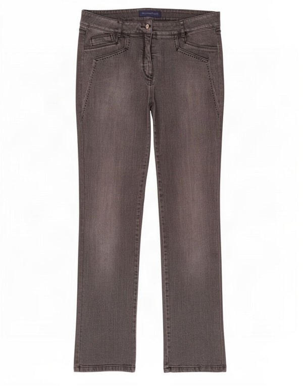 Jeans retos femininos Trussardi W34 L32 algodão cinza