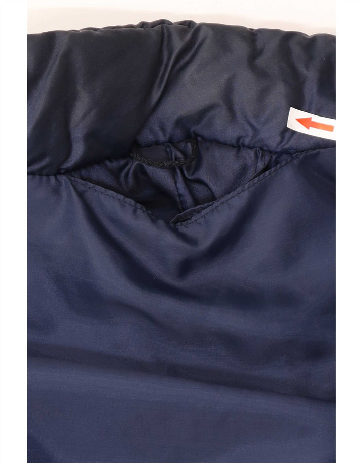 Jaqueta acolchoada masculina vintage UK 38 bloco colorido azul médio
