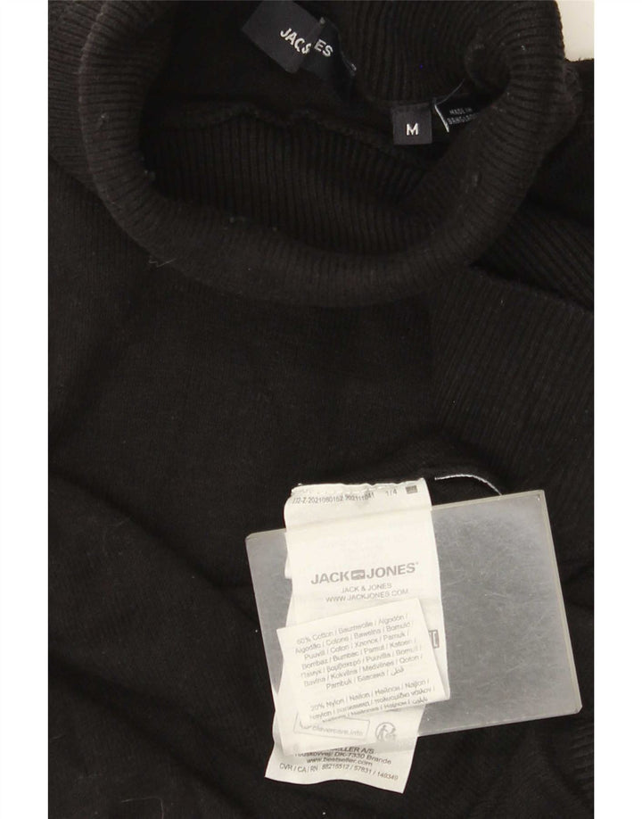 Suéter masculino Jack & Jones com gola redonda, algodão preto médio