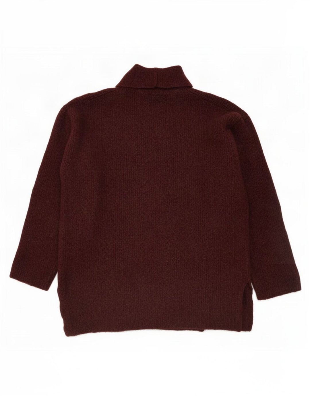Zara Suéter feminino oversized com gola redonda Reino Unido 14 médio marrom viscose
