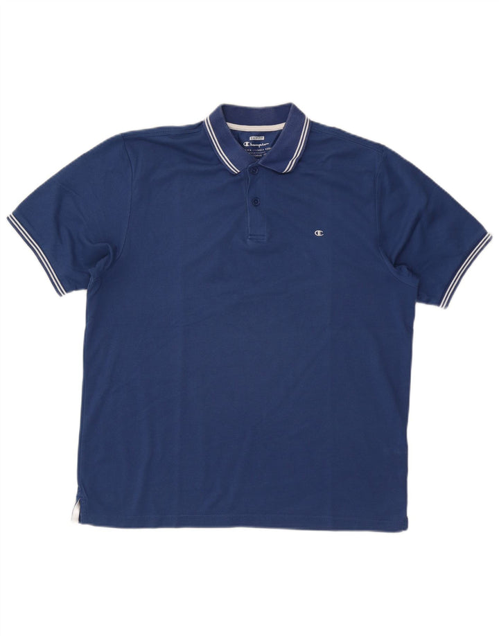 Camisa polo masculina Champion Easy Fit grande algodão azul