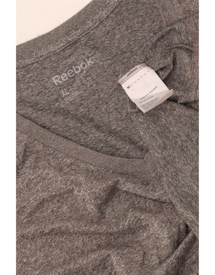 Camiseta feminina Reebok Top UK 16 grande poliéster cinza