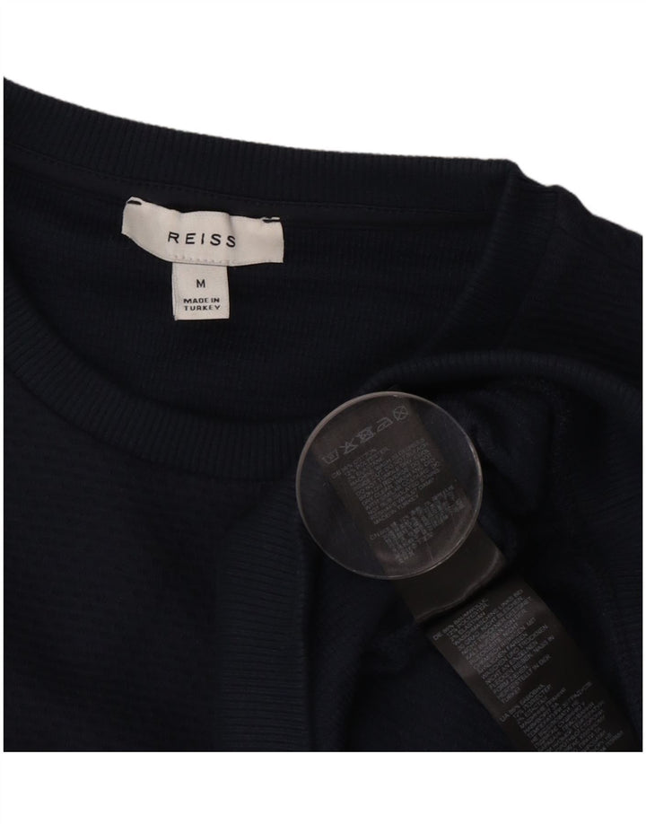 Suéter masculino Reiss com gola redonda e algodão azul marinho médio