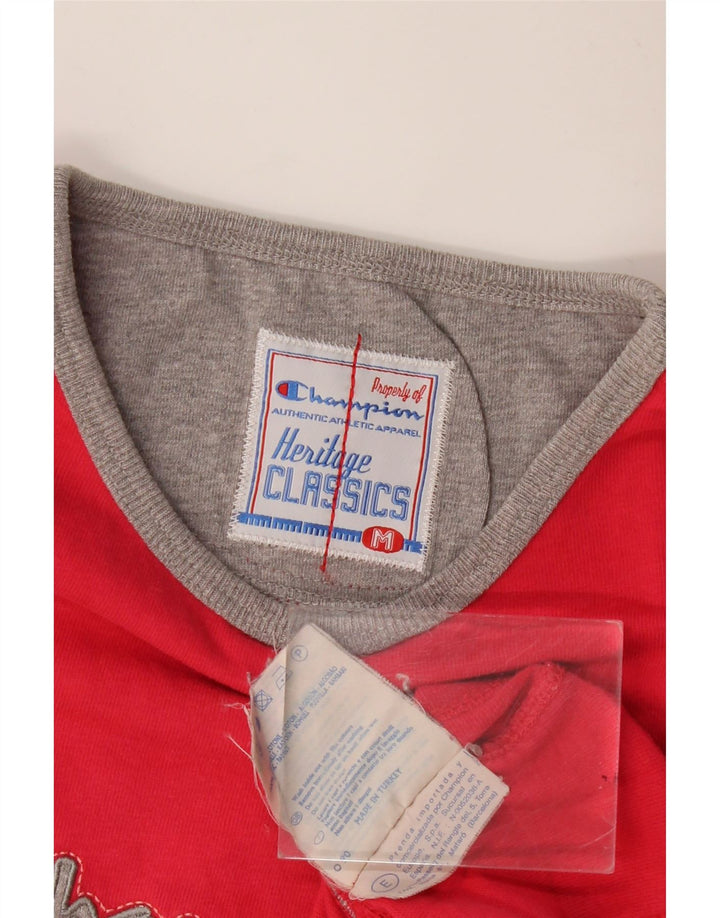 Camiseta feminina Champion Heritage Classics com estampa gráfica UK 12 médio vermelho
