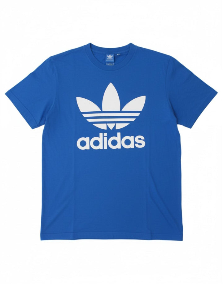 ADIDAS Mens Graphic T-Shirt Top Médio Algodão Azul