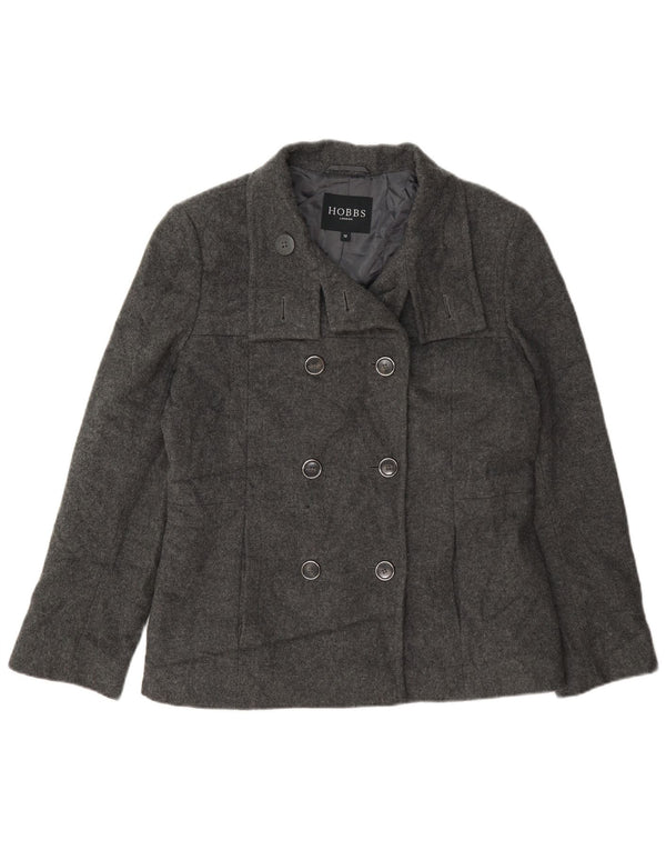 Casaco feminino Hobbs Pea UK 12 lã cinza médio
