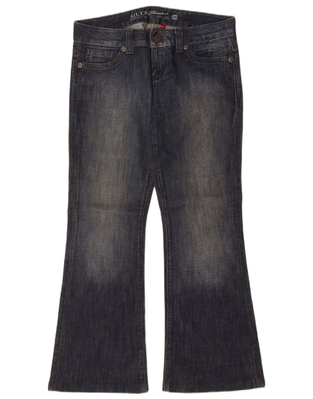 Guess Calça jeans feminina larga W30 L29 algodão azul