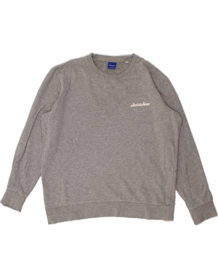 JACK & JONES Mens Sweatshirt Jumper XL Grey Cotton Vintage Jack & Jones and Second-Hand Jack & Jones from Messina Hembry 