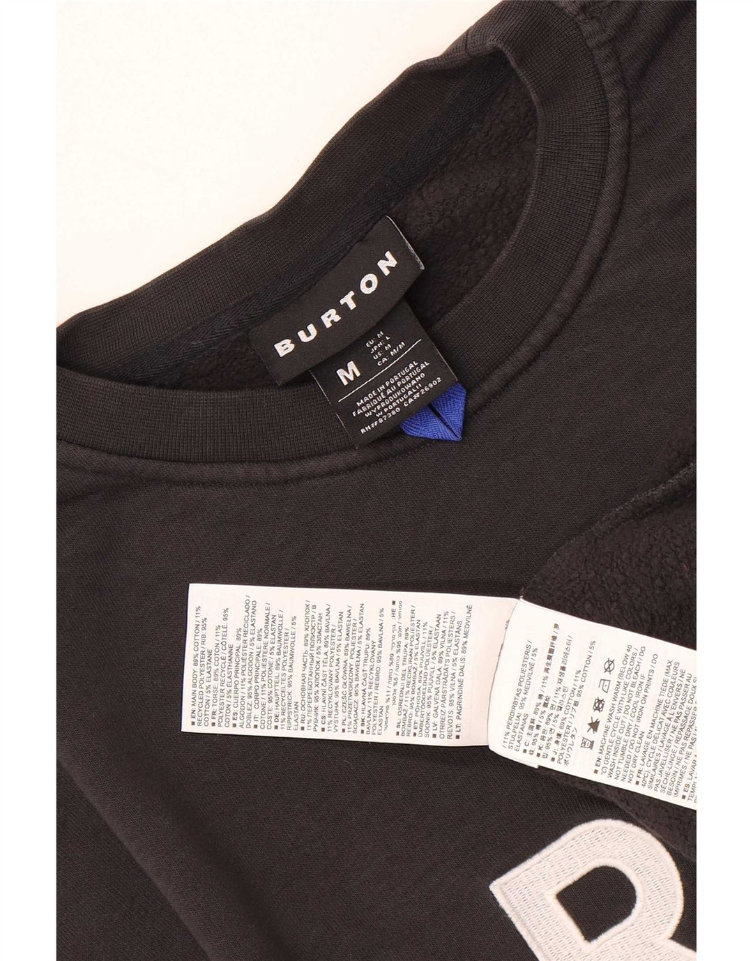 Suéter gráfico masculino Burton de algodão preto médio