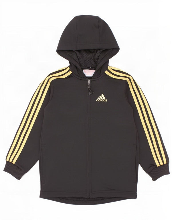 Suéter Adidas Boys Zip com capuz 2-3 anos preto poliéster