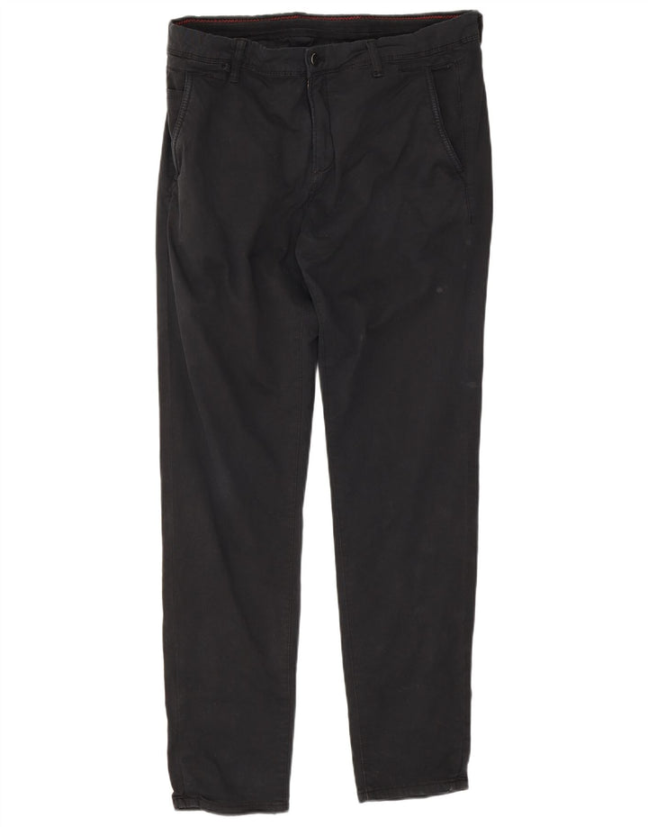 Zara Mens Slim Chino Calças EU 40 Médio W31 L30 Preto