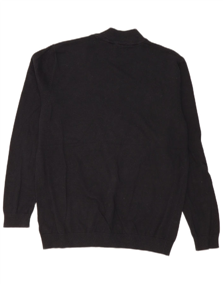 Suéter masculino Jack & Jones com gola tartaruga, grande algodão preto