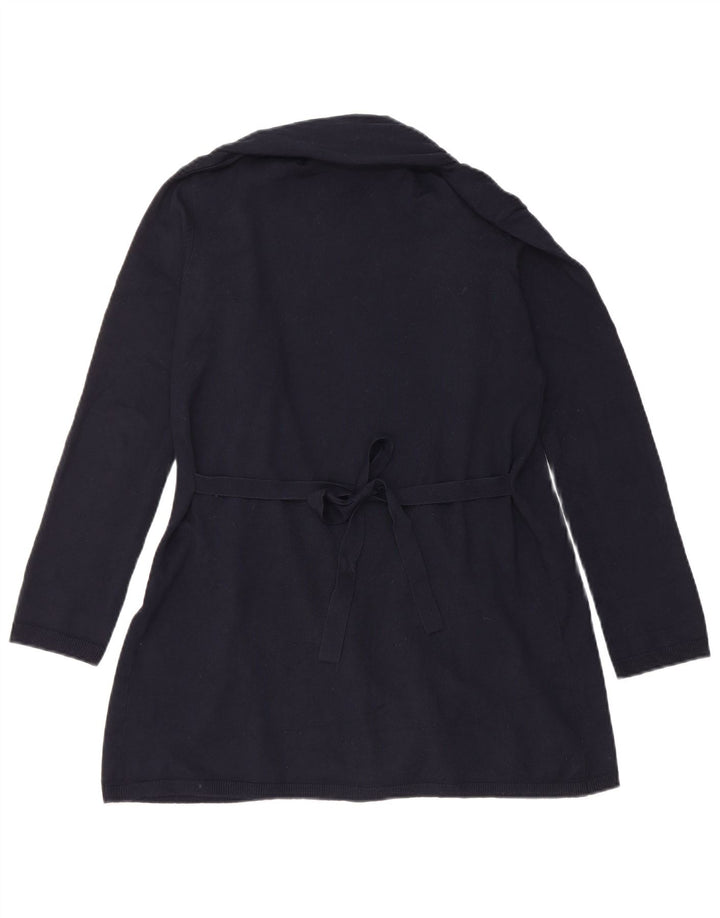 Suéter cardigã aberto feminino Zara Reino Unido 10 pequeno azul marinho viscose