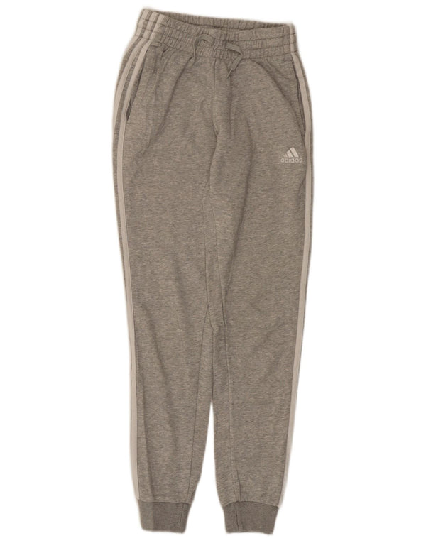 Calças de treino femininas Adidas Joggers UK 0/2 2XS cinza algodão