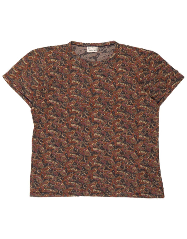 Cerruti 1881 Camiseta feminina gráfica Top UK 6 XS Multicolor Paisley
