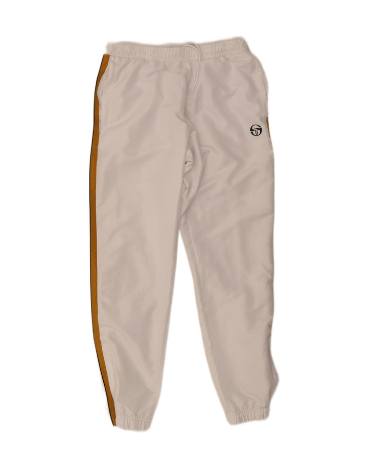 Sergio Tacchini Calça de treino masculina Joggers grande poliéster branco
