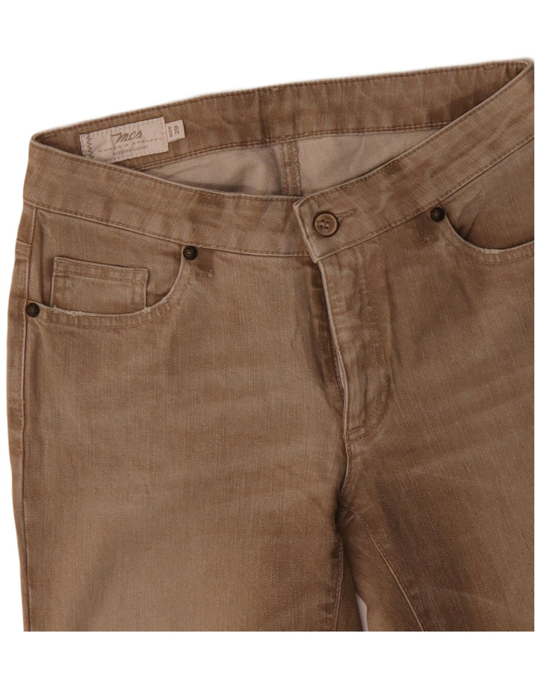 Jeans retos femininos Marlboro Classics W29 L30 algodão bege