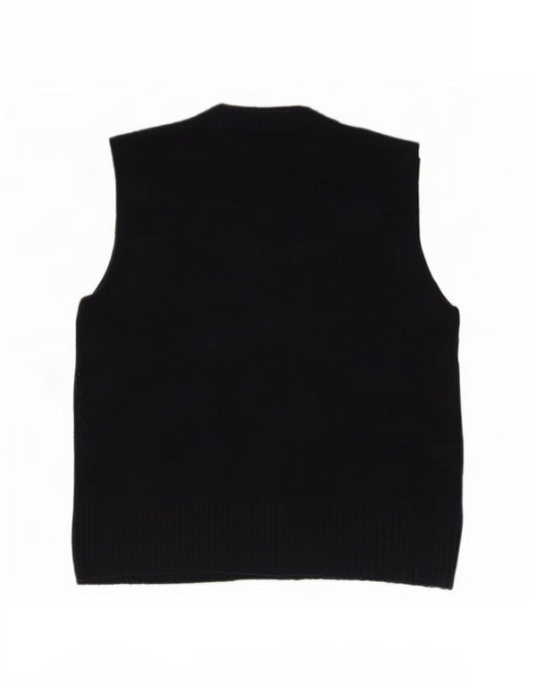 Zara Womens Vest Tank Top UK 14 Médio Azul Marinho Acrílico