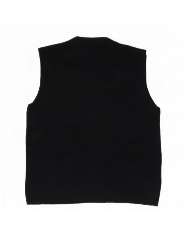 Zara Womens Vest Tank Top UK 14 Médio Azul Marinho Acrílico