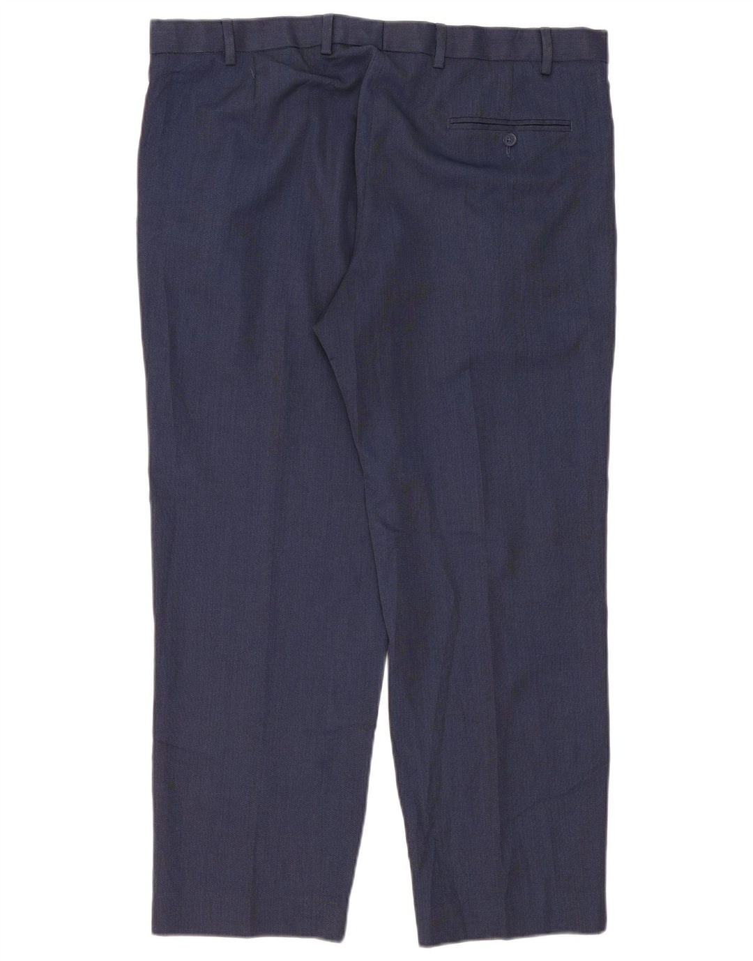 Calça masculina de terno reto Marks & Spencer W40 L29 poliéster azul marinho
