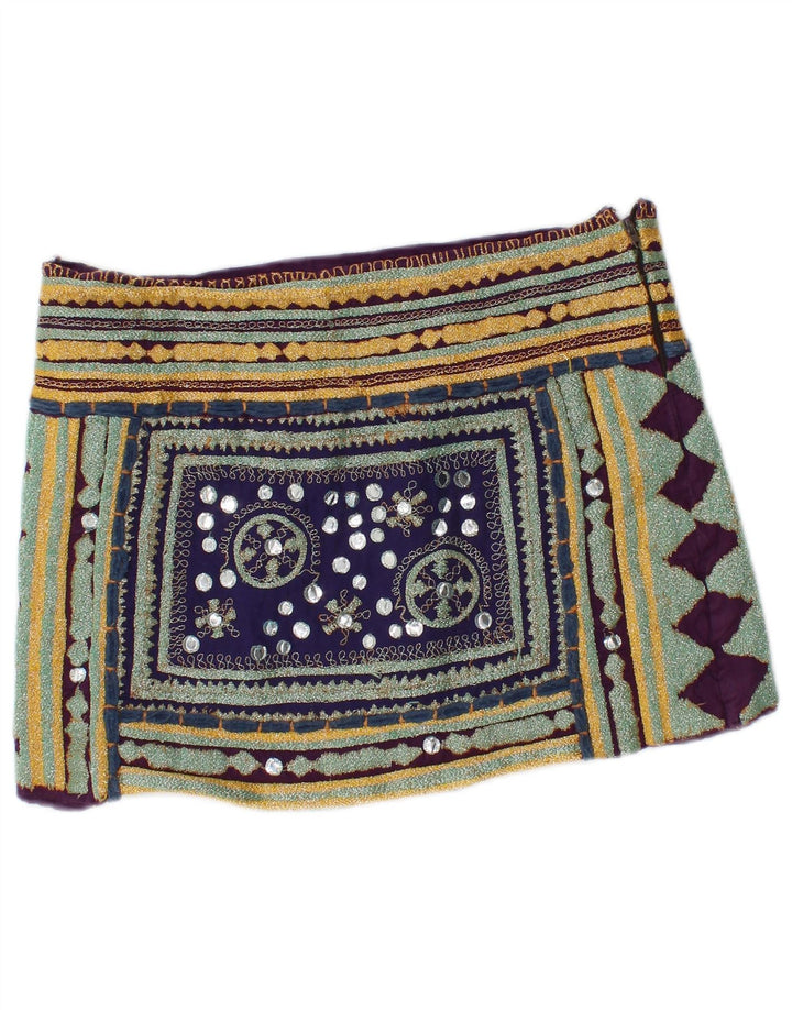 Mini saia feminina Zara média W28 multicolorida geométrica