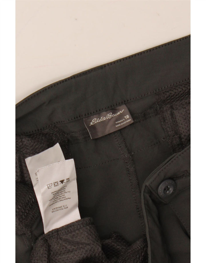 Shorts cargo feminino Eddie Bauer US 18 2XL W40 cinza poliéster