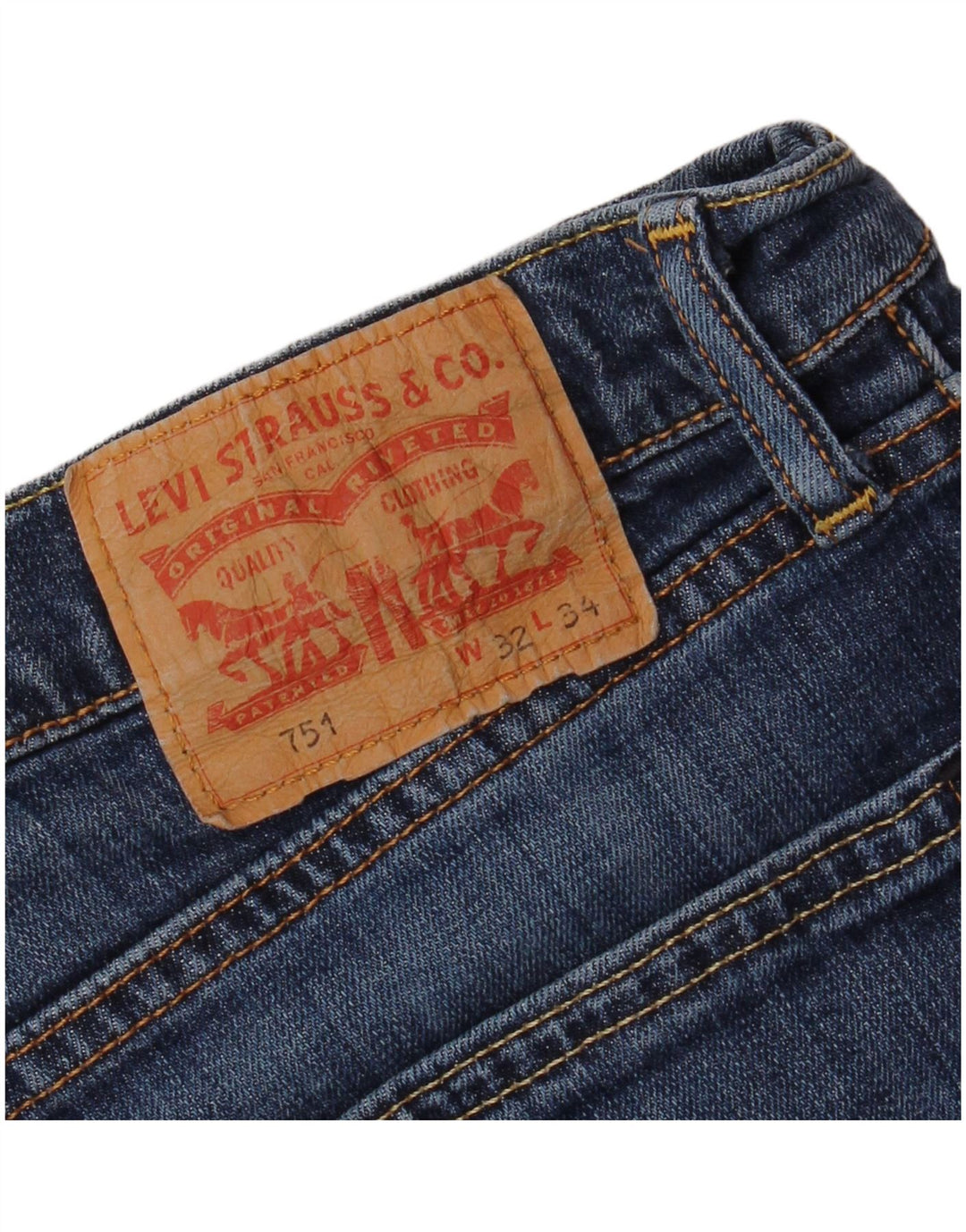 LEVI'S Masculino 751 Jeans retos desgastados W32 L34 Azul