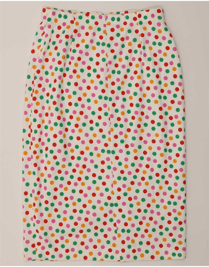 Conjunto de saia feminina Liola com 4 botões e 2 peças IT 46 grande W28 bolinhas brancas