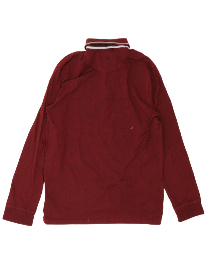 Camisa polo masculina de manga comprida Massimo Dutti pequena Borgonha