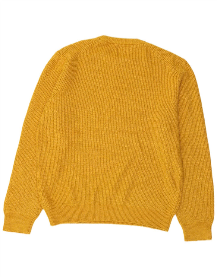 Suéter masculino MARKS & SPENCER com gola redonda em poliamida amarela média