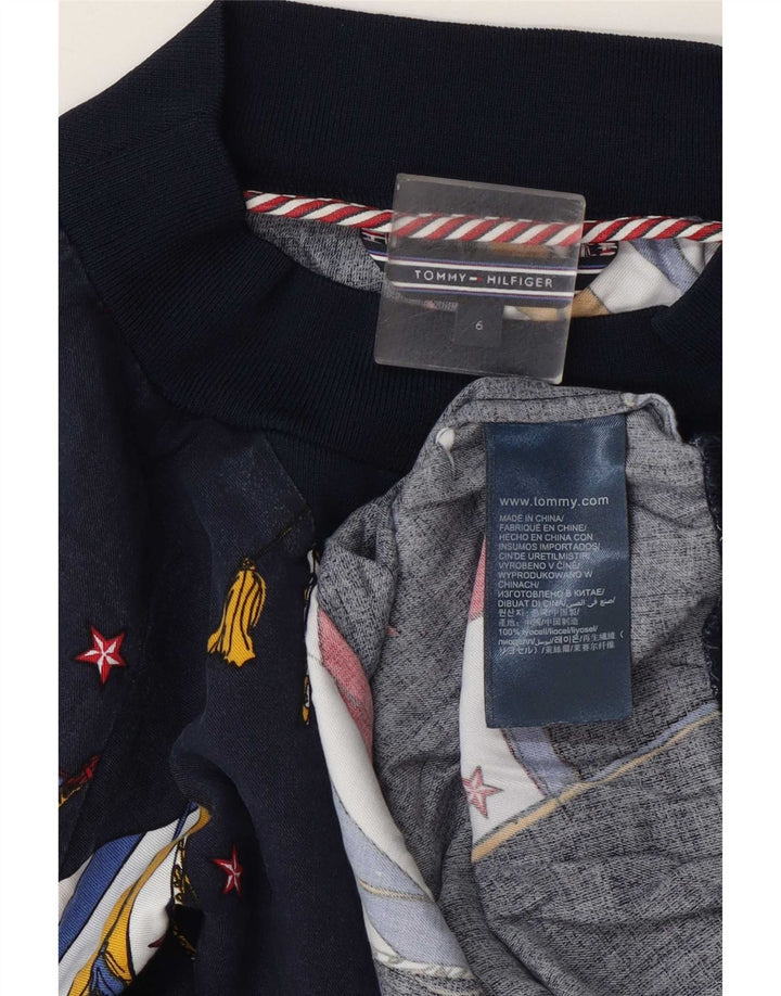 Tommy Hilfiger moletom gráfico feminino jumper US 6 médio azul marinho