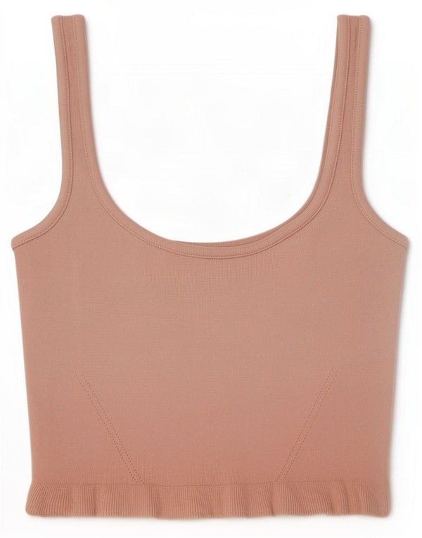 Zara Womens Crop Cami Top UK 8 Pequeno Rosa